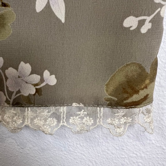 VTG A. Byer Floral Mini Skirt Lace Trim Y2K Sz. 13 LRG Cottage Boho Preppy USA - Picture 8 of 8